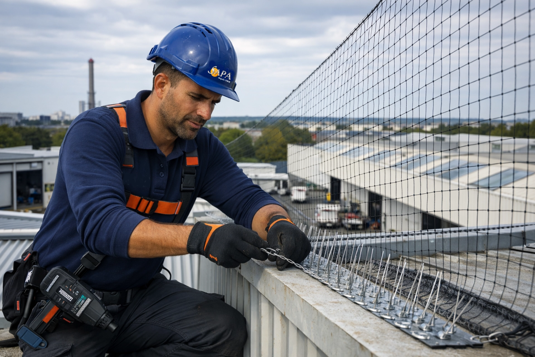 Protection dépigeonnage sur immeuble à Vertou – installation discrète SAPA