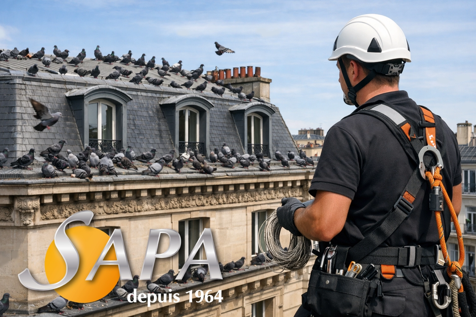 Colonie de pigeons installée sur une toiture à Saint-Nazaire