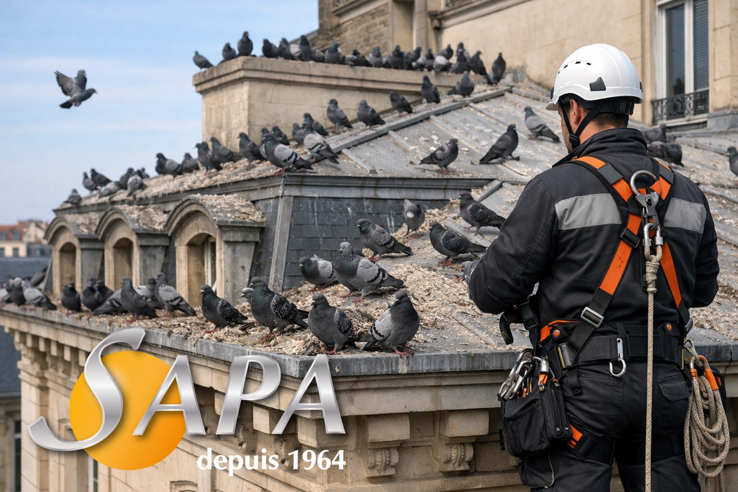 Intervention de dépigeonnage sur un bâtiment à Châteaubriant