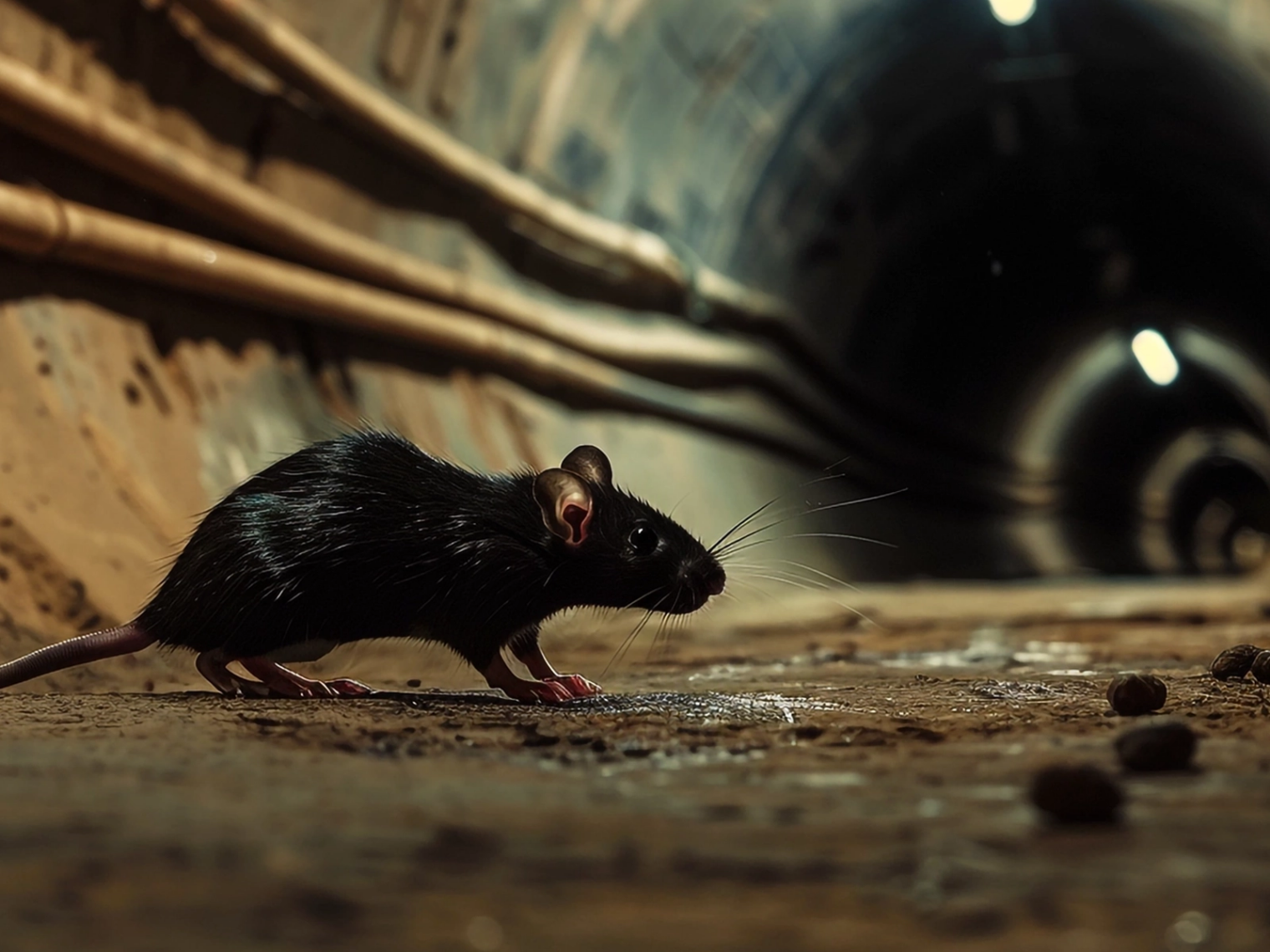 Technicien réalisant une dératisation contre les rats à Vallet