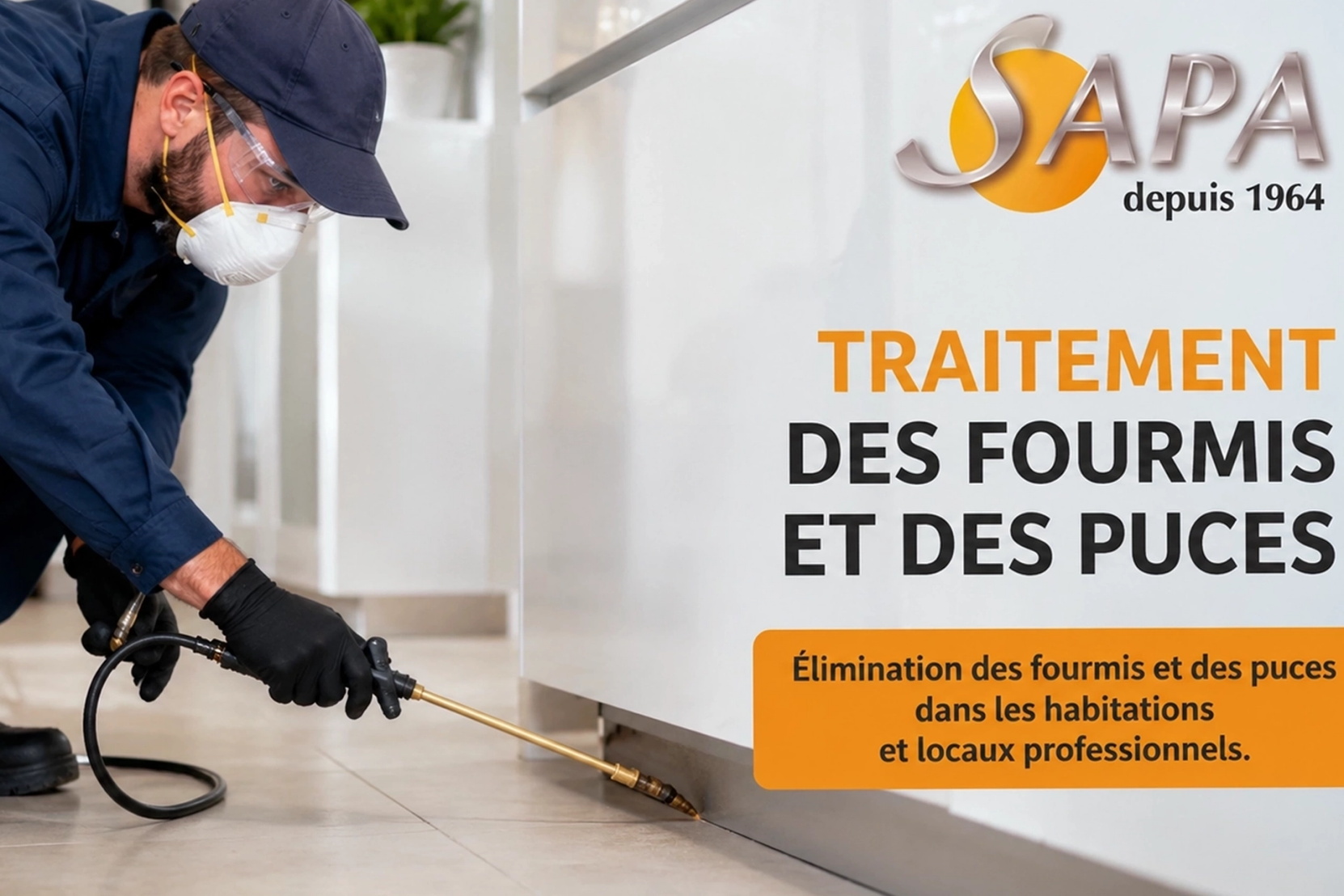 Technicien SAPA réalisant un diagnostic de désinsectisation à Saint‑Nazaire