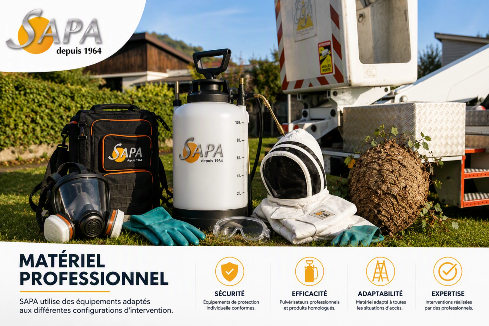 FrelonMatériel professionnel utilisé pour la destruction des nids de frelons asiatique