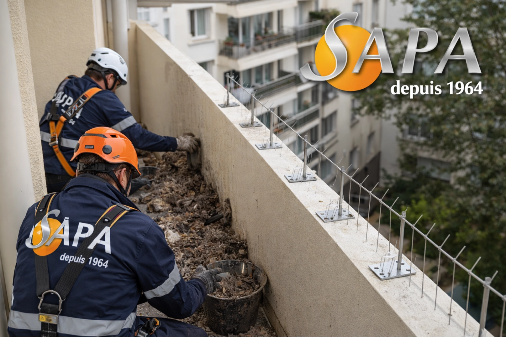 Nettoyage professionnel des fientes et matériaux de nidification de pigeons avec désinfection sur bâtiment à Saint‑Nazaire